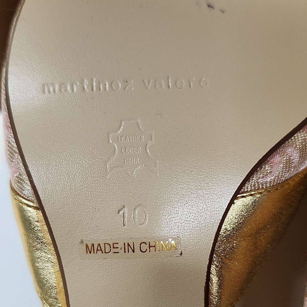 Elegant Gold and Pink Women's Shoes - Picture 6 of 7